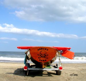 Lifeboat on Asbury Park beach in 2016 - photo by Chuck Irving